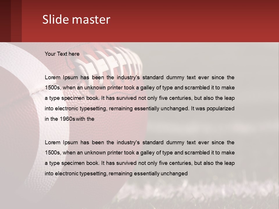 A Football Sitting On Top Of A Field PowerPoint Template