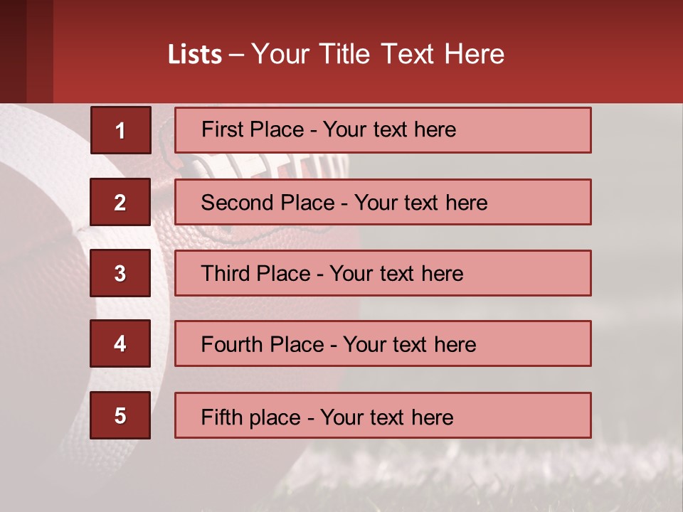 A Football Sitting On Top Of A Field PowerPoint Template