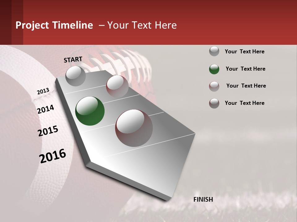 A Football Sitting On Top Of A Field PowerPoint Template