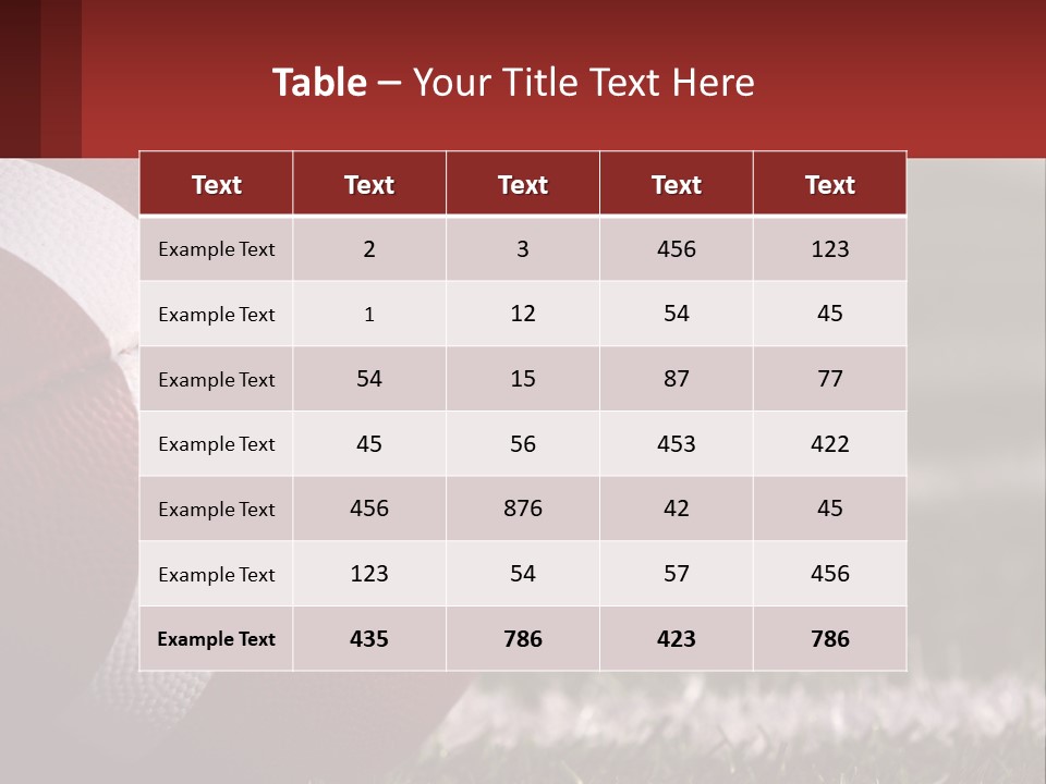 A Football Sitting On Top Of A Field PowerPoint Template