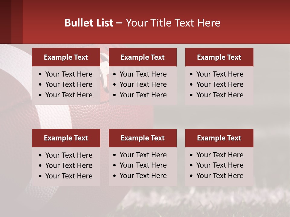 A Football Sitting On Top Of A Field PowerPoint Template