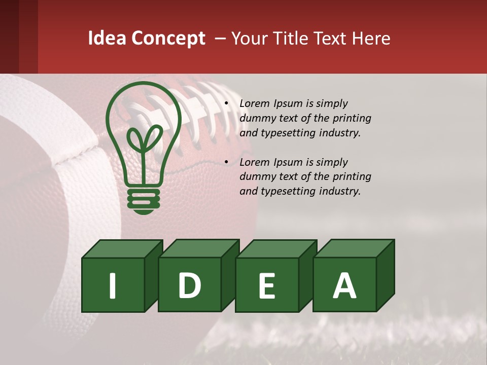 A Football Sitting On Top Of A Field PowerPoint Template
