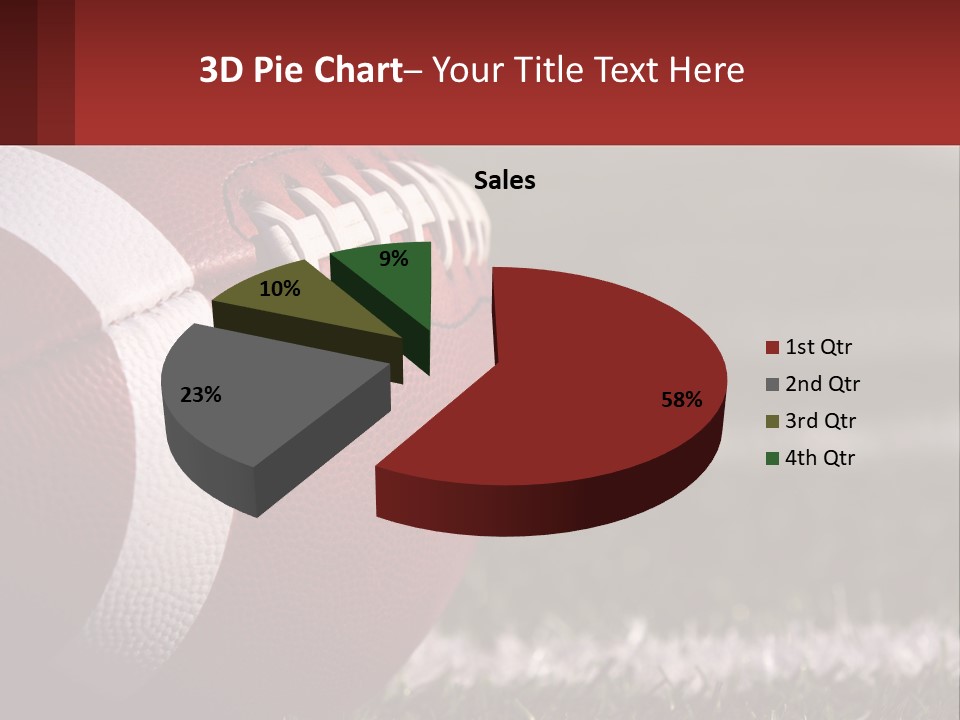A Football Sitting On Top Of A Field PowerPoint Template