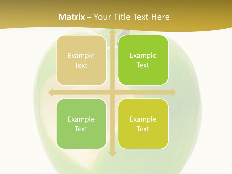 A Green Apple With A Heart Cut In Half PowerPoint Template