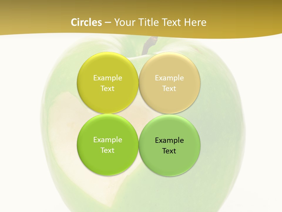 A Green Apple With A Heart Cut In Half PowerPoint Template
