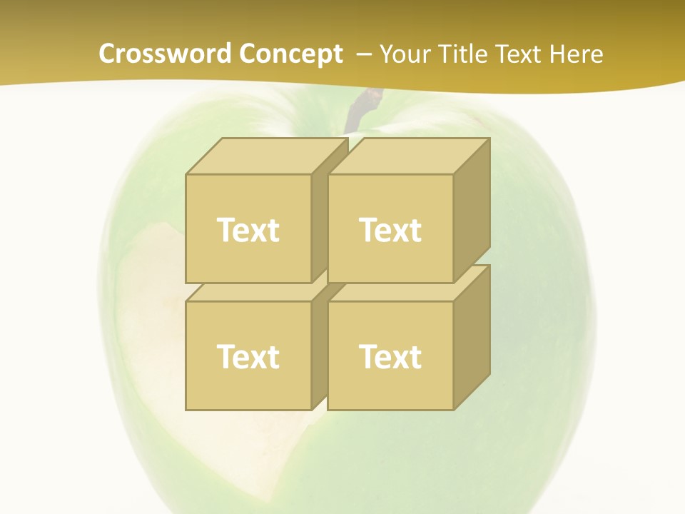 A Green Apple With A Heart Cut In Half PowerPoint Template