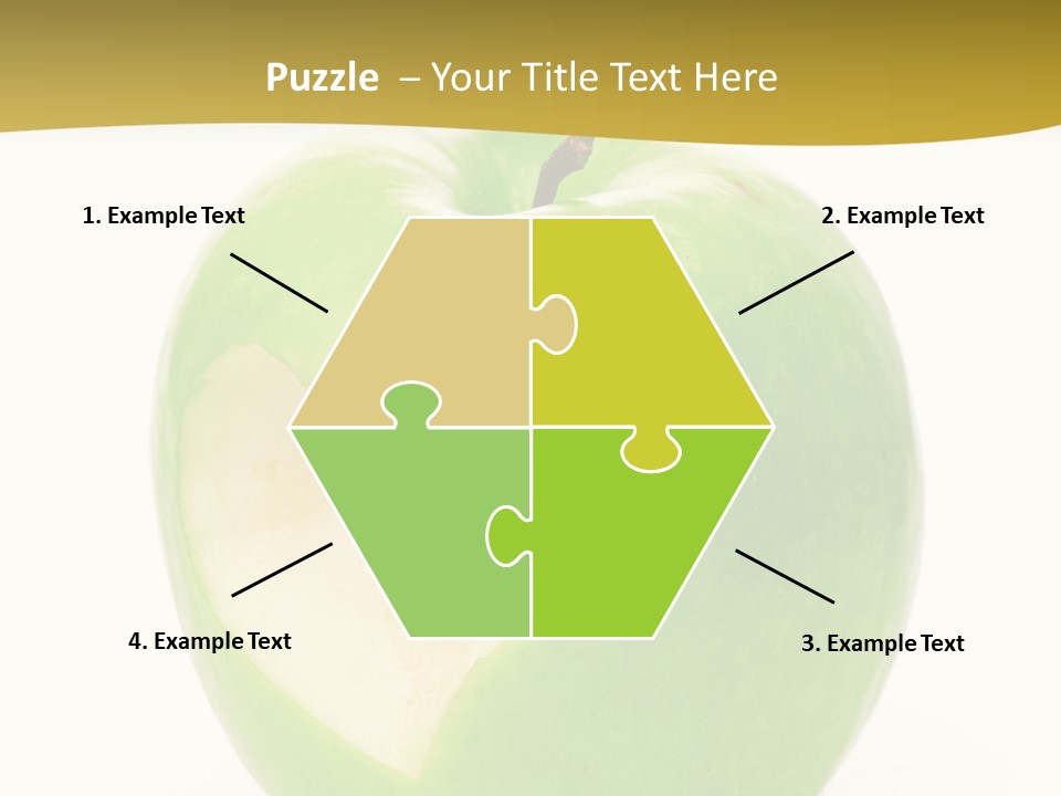 A Green Apple With A Heart Cut In Half PowerPoint Template