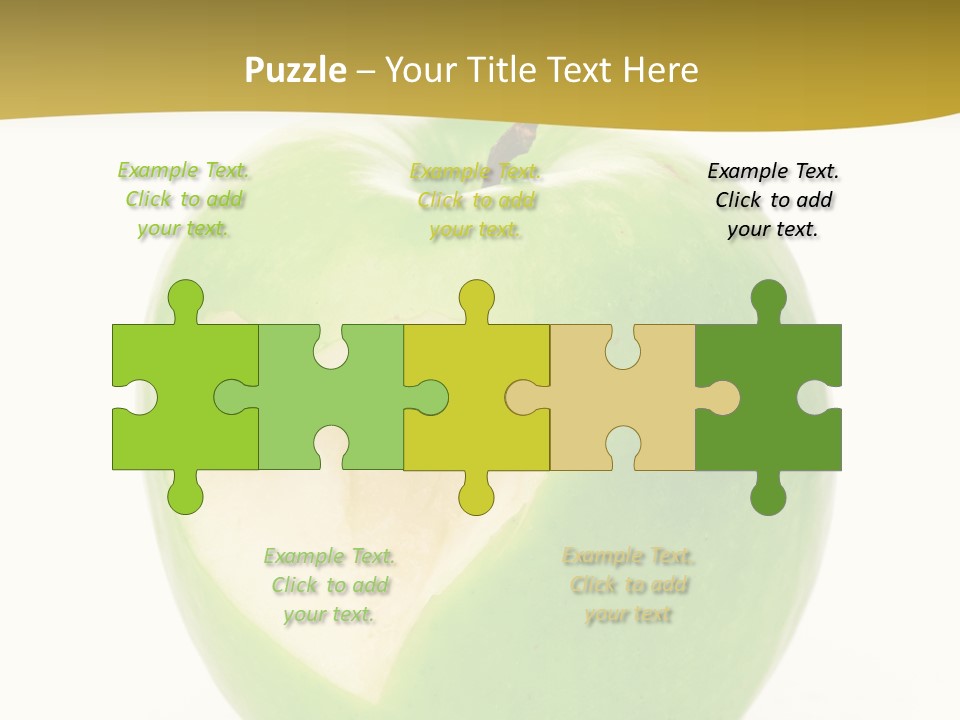 A Green Apple With A Heart Cut In Half PowerPoint Template