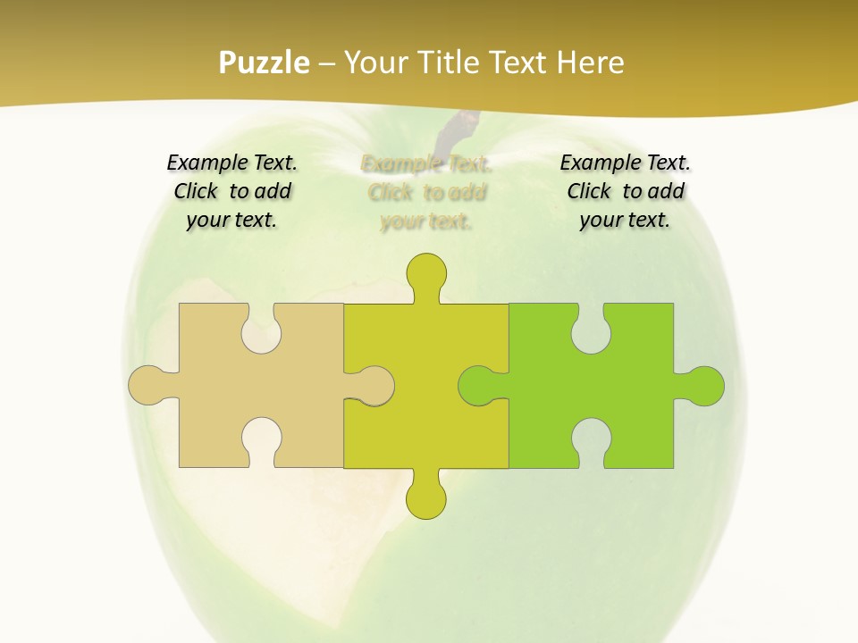 A Green Apple With A Heart Cut In Half PowerPoint Template