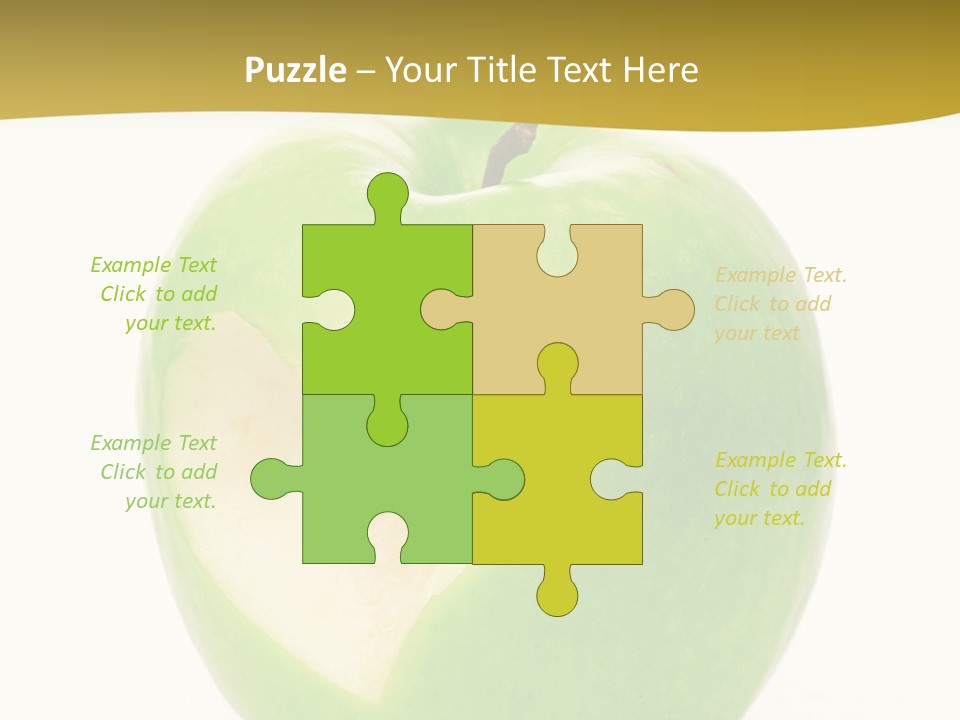 A Green Apple With A Heart Cut In Half PowerPoint Template