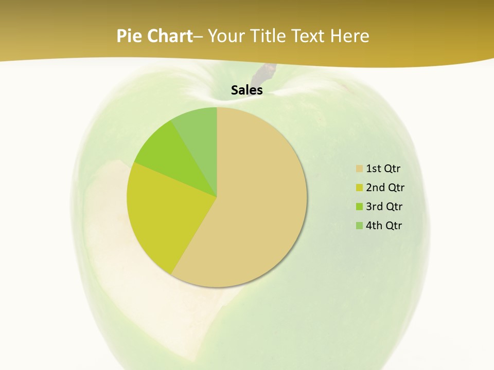 A Green Apple With A Heart Cut In Half PowerPoint Template