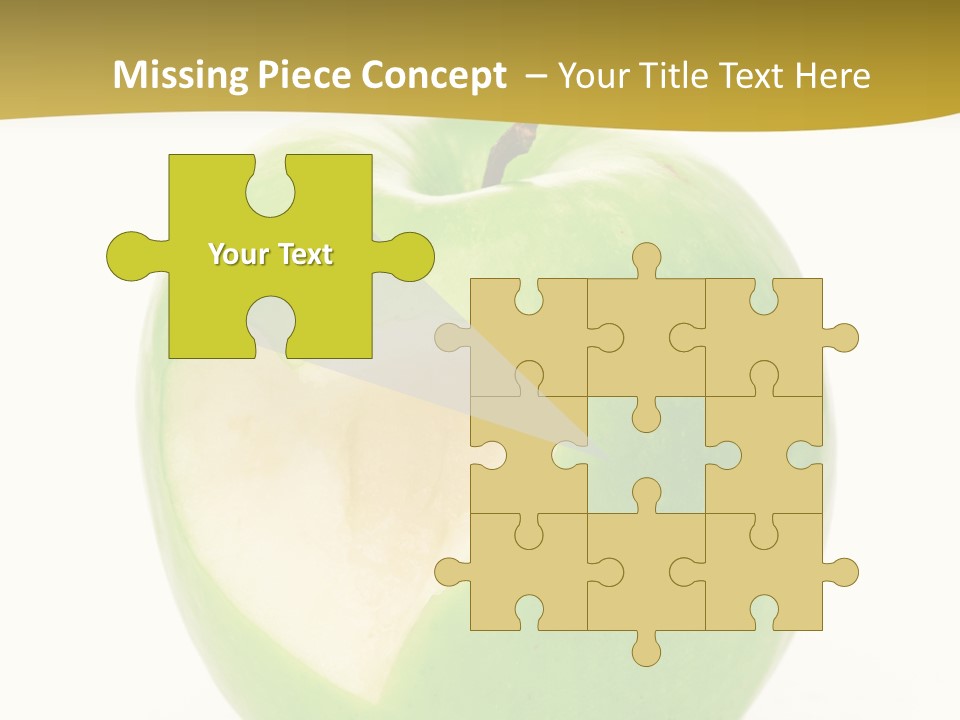 A Green Apple With A Heart Cut In Half PowerPoint Template