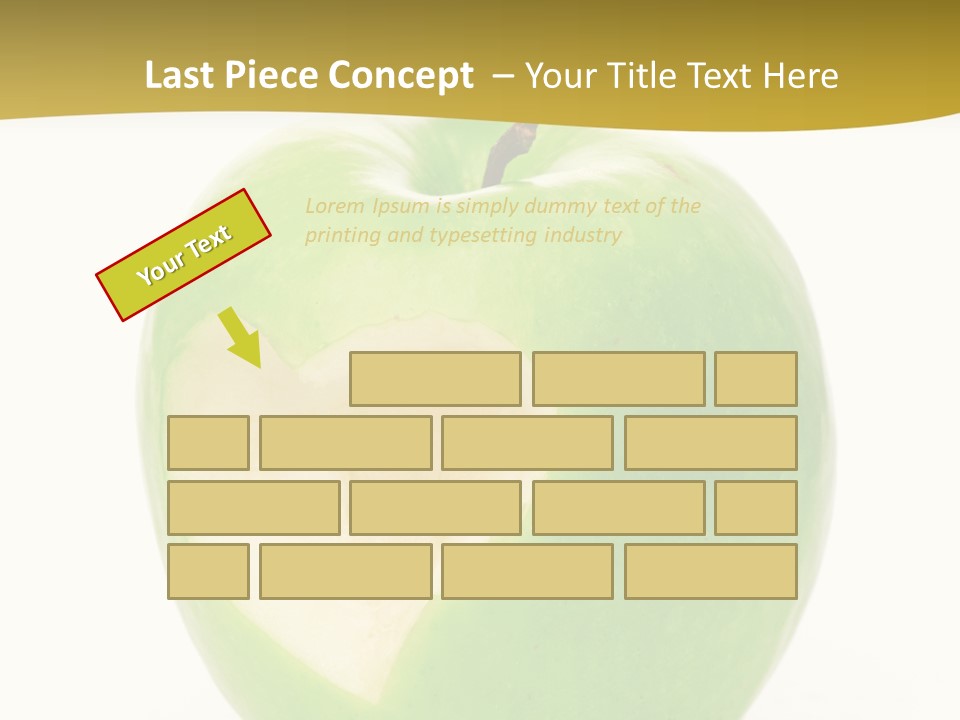 A Green Apple With A Heart Cut In Half PowerPoint Template