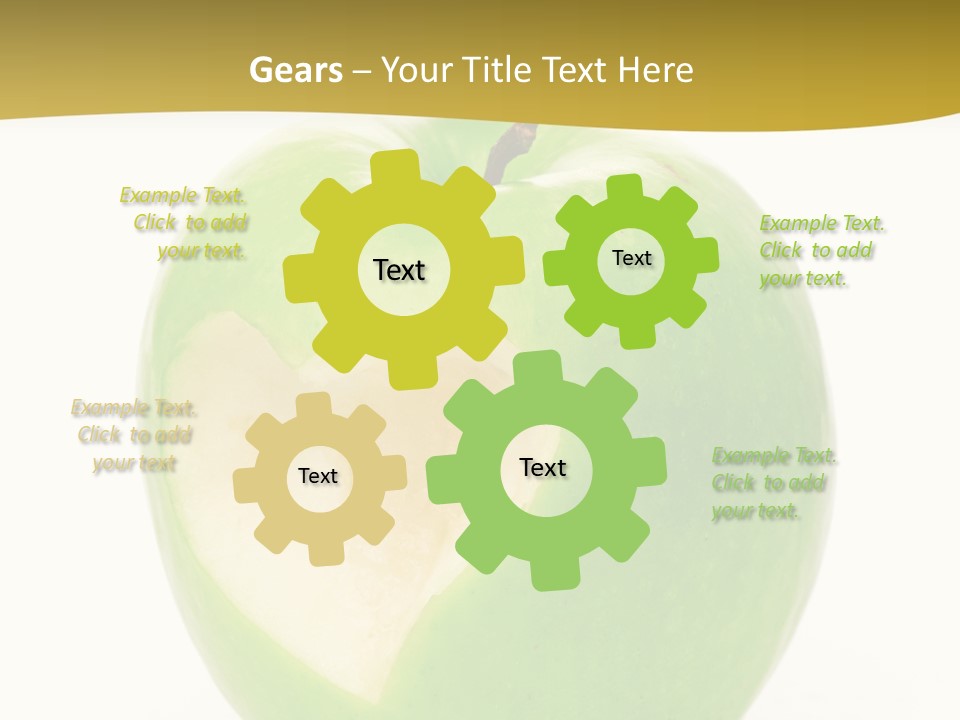 A Green Apple With A Heart Cut In Half PowerPoint Template