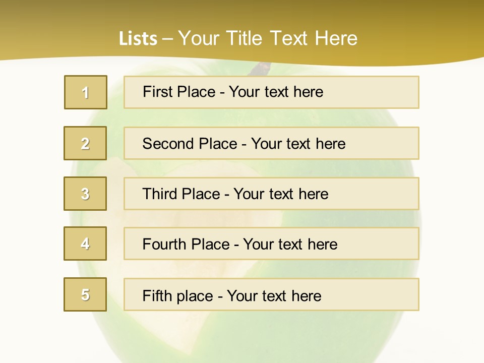 A Green Apple With A Heart Cut In Half PowerPoint Template