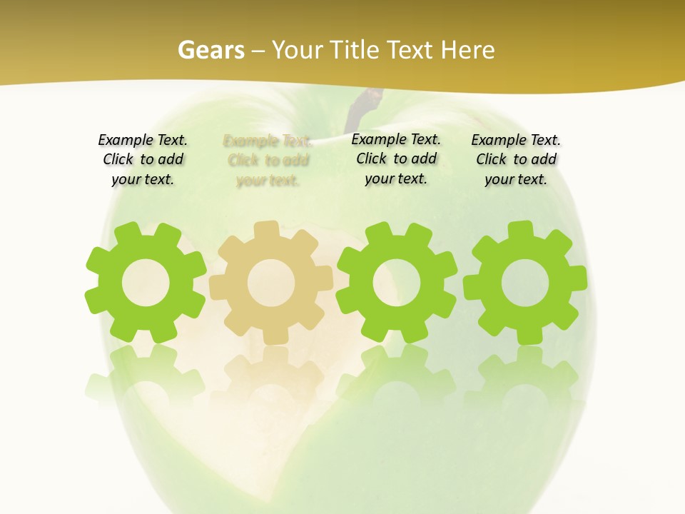 A Green Apple With A Heart Cut In Half PowerPoint Template