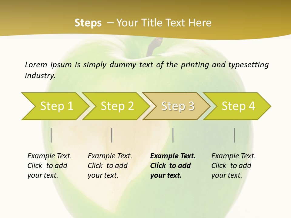 A Green Apple With A Heart Cut In Half PowerPoint Template