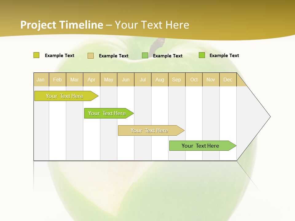 A Green Apple With A Heart Cut In Half PowerPoint Template