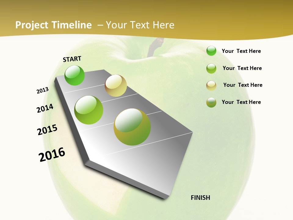 A Green Apple With A Heart Cut In Half PowerPoint Template