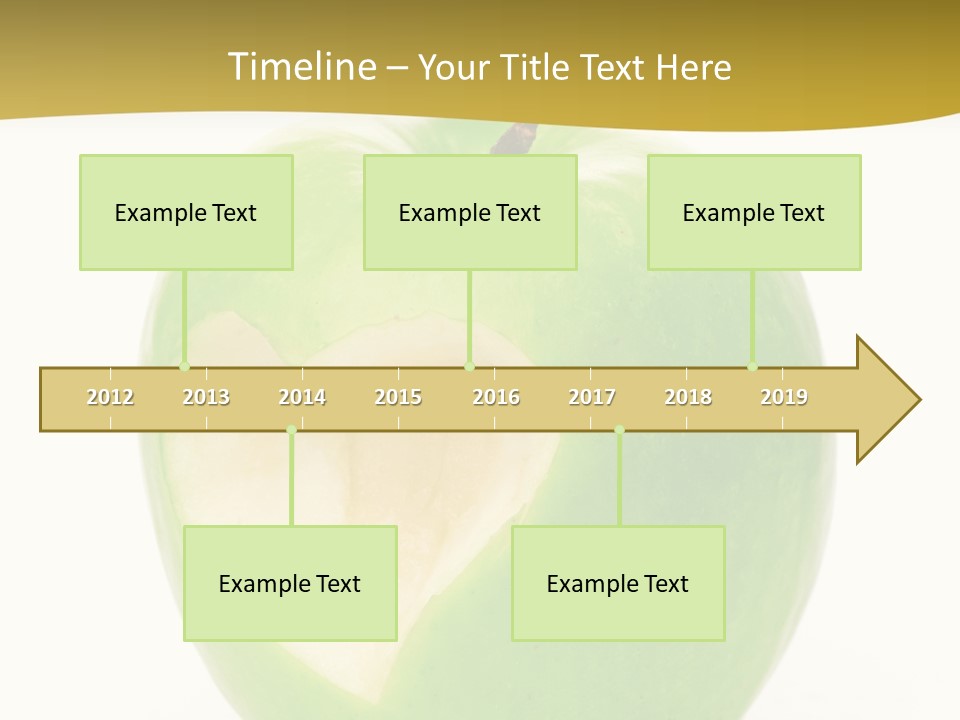 A Green Apple With A Heart Cut In Half PowerPoint Template