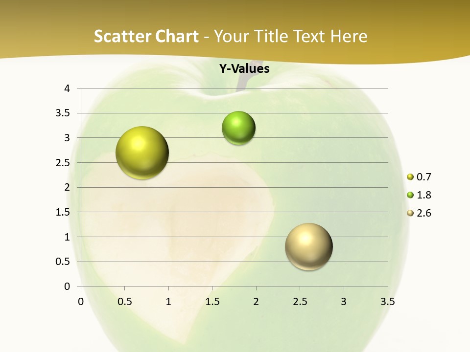 A Green Apple With A Heart Cut In Half PowerPoint Template