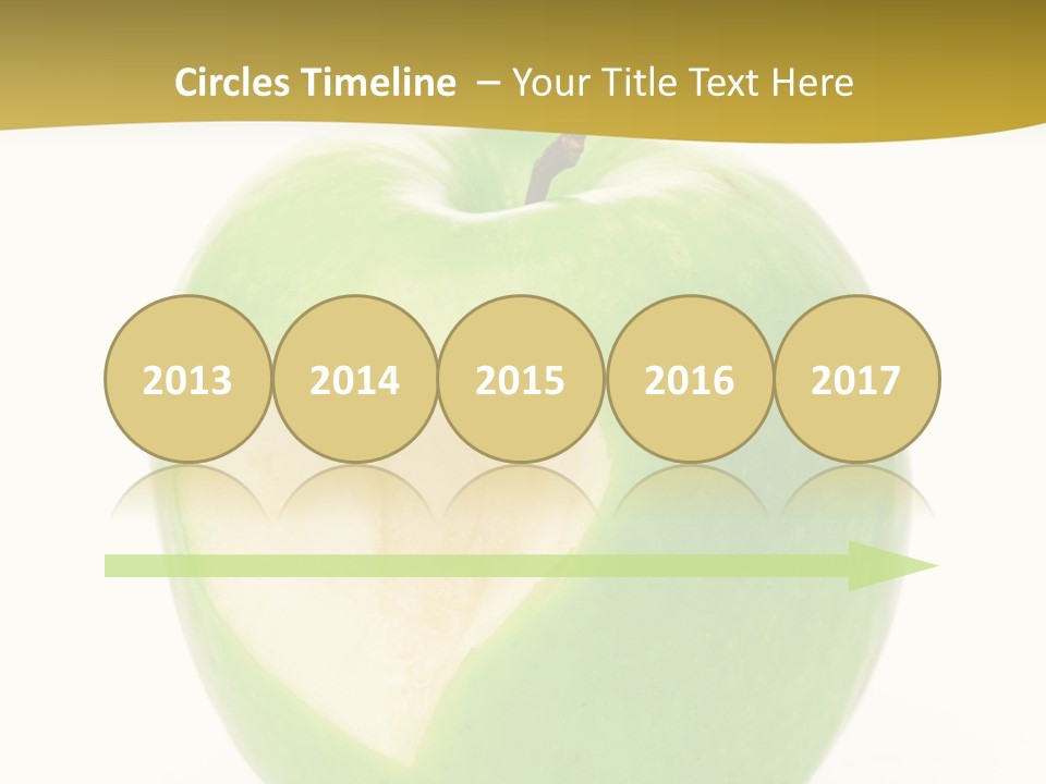 A Green Apple With A Heart Cut In Half PowerPoint Template