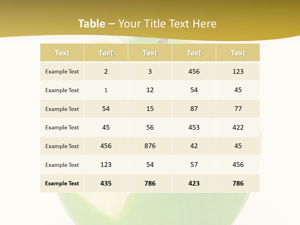 A Green Apple With A Heart Cut In Half PowerPoint Template