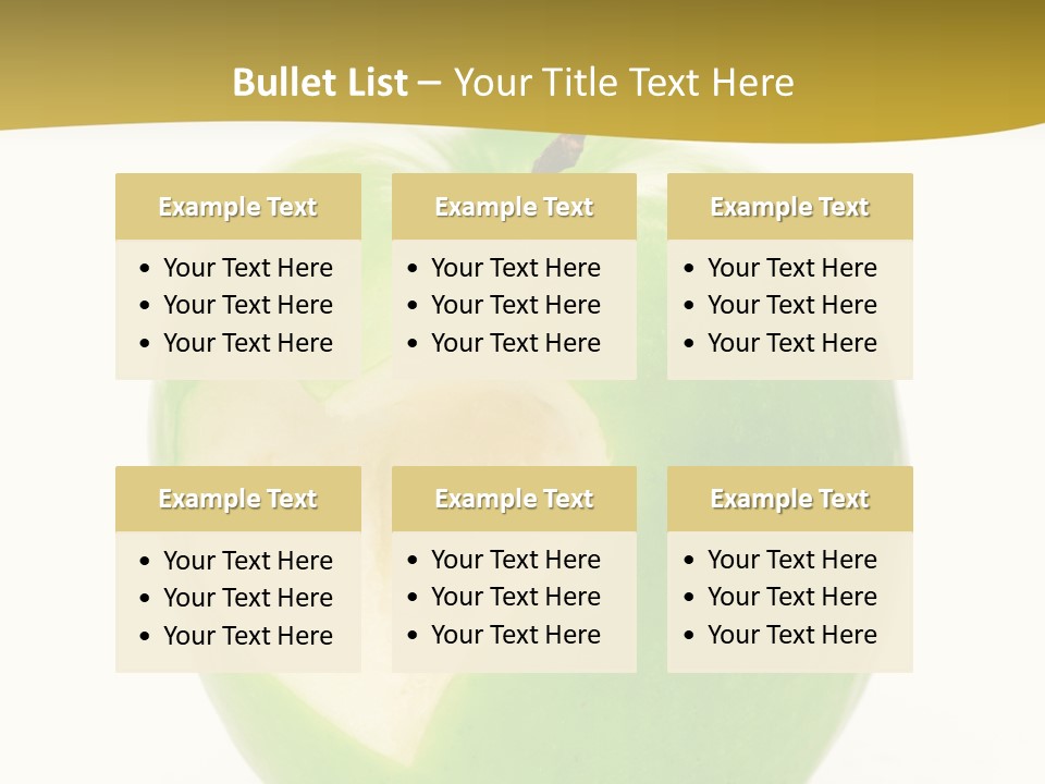A Green Apple With A Heart Cut In Half PowerPoint Template
