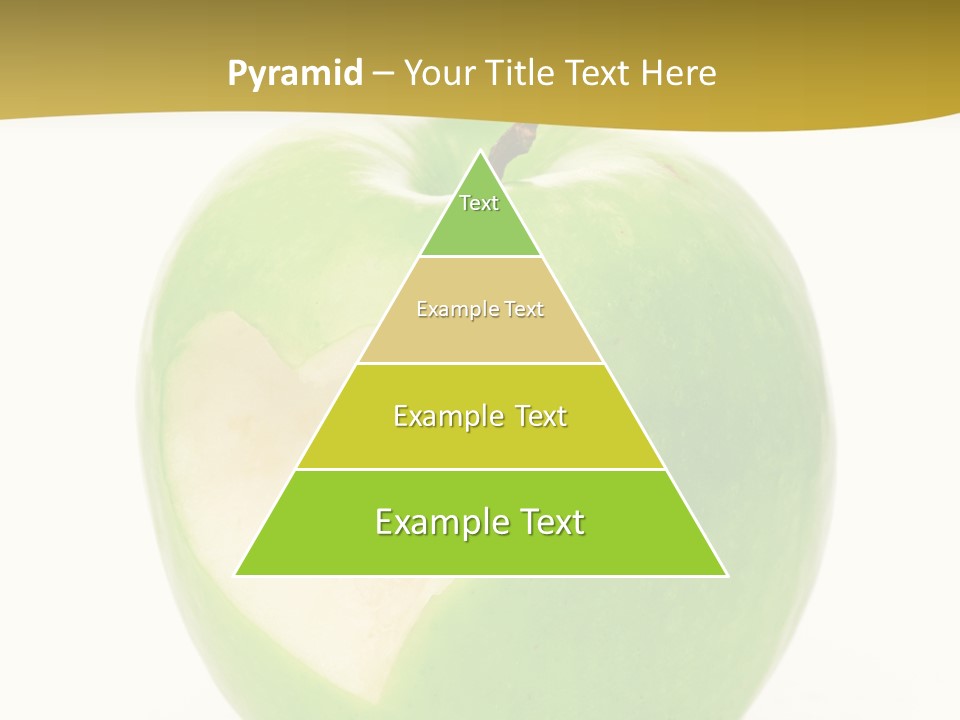 A Green Apple With A Heart Cut In Half PowerPoint Template