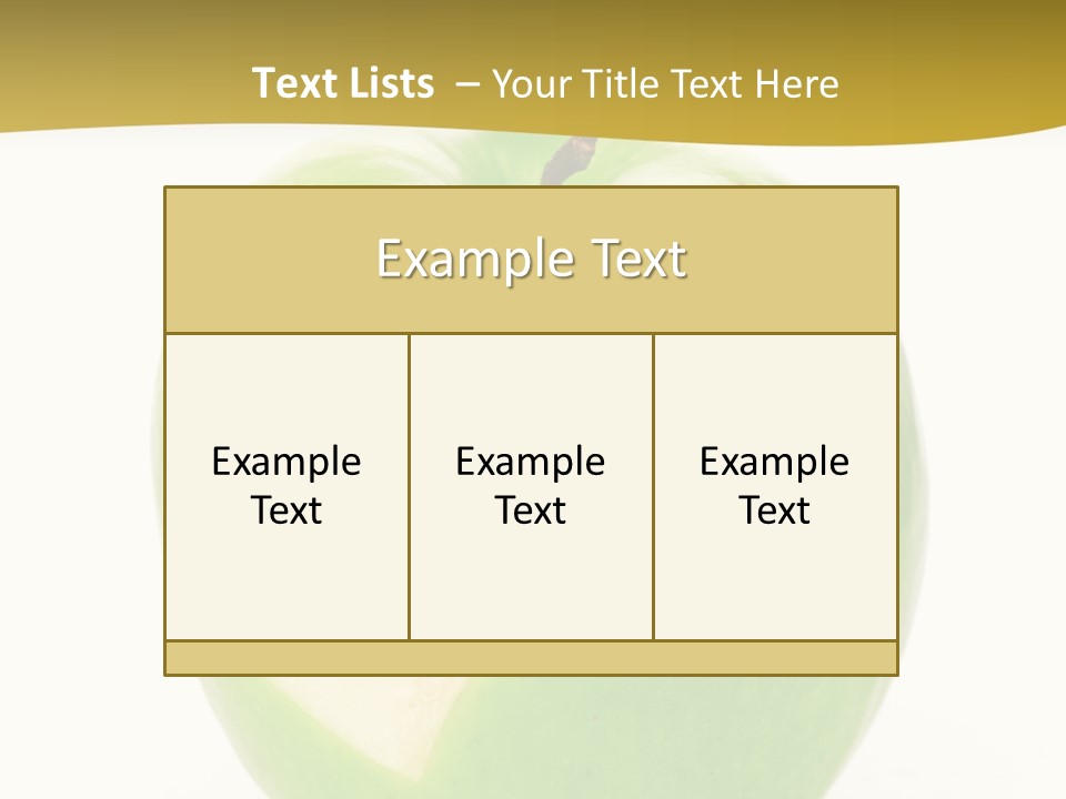 A Green Apple With A Heart Cut In Half PowerPoint Template