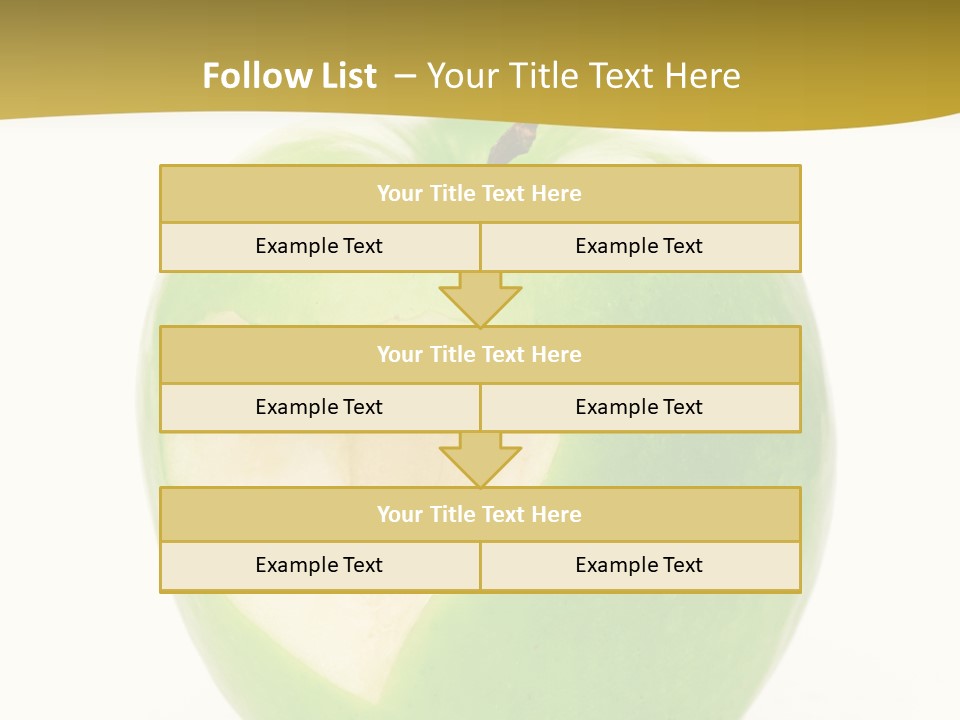 A Green Apple With A Heart Cut In Half PowerPoint Template