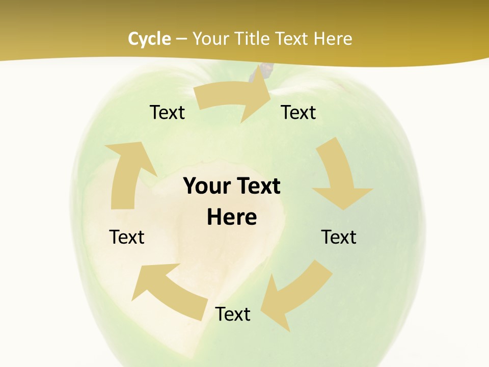 A Green Apple With A Heart Cut In Half PowerPoint Template