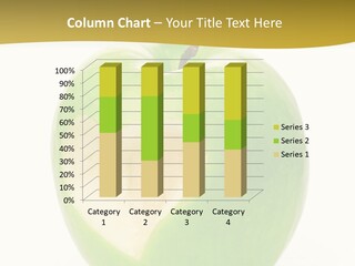 A Green Apple With A Heart Cut In Half PowerPoint Template