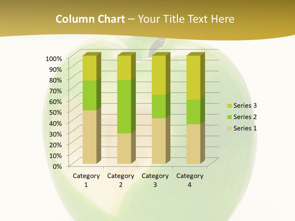A Green Apple With A Heart Cut In Half PowerPoint Template