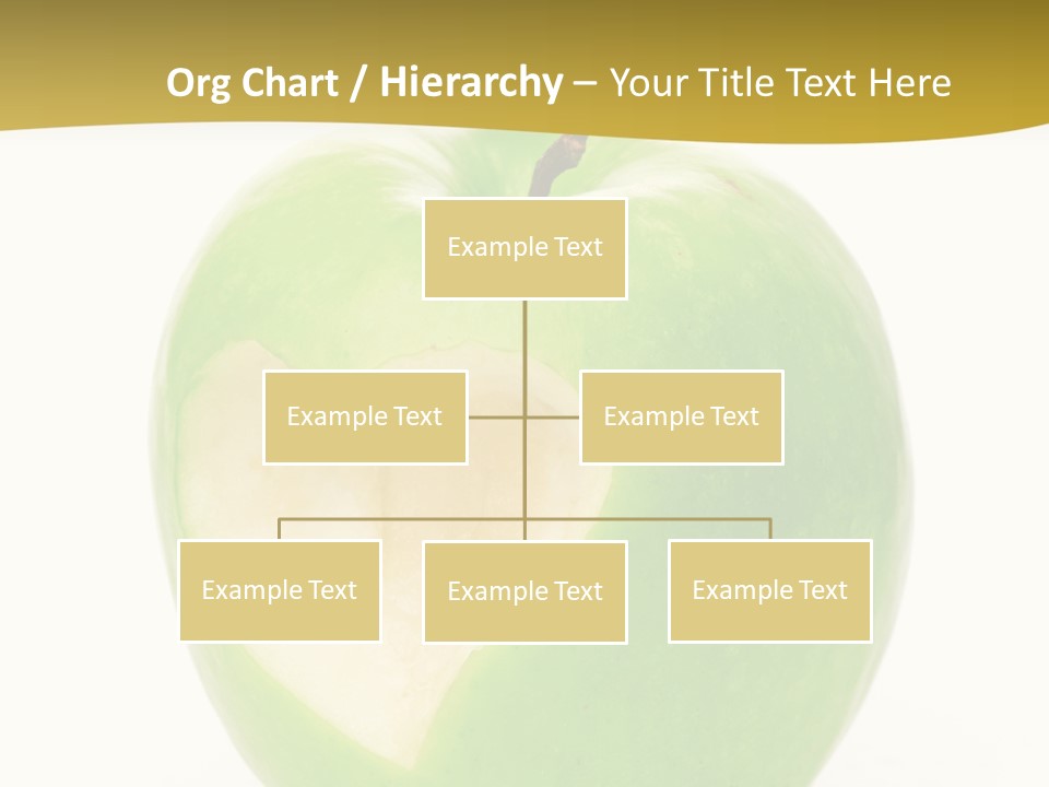 A Green Apple With A Heart Cut In Half PowerPoint Template
