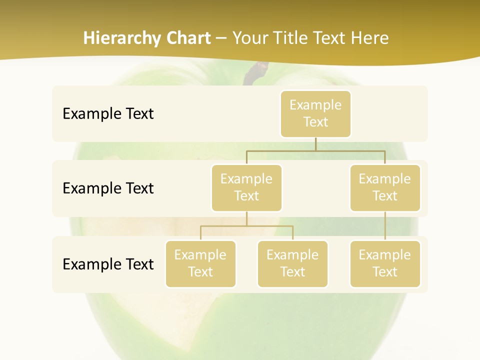 A Green Apple With A Heart Cut In Half PowerPoint Template
