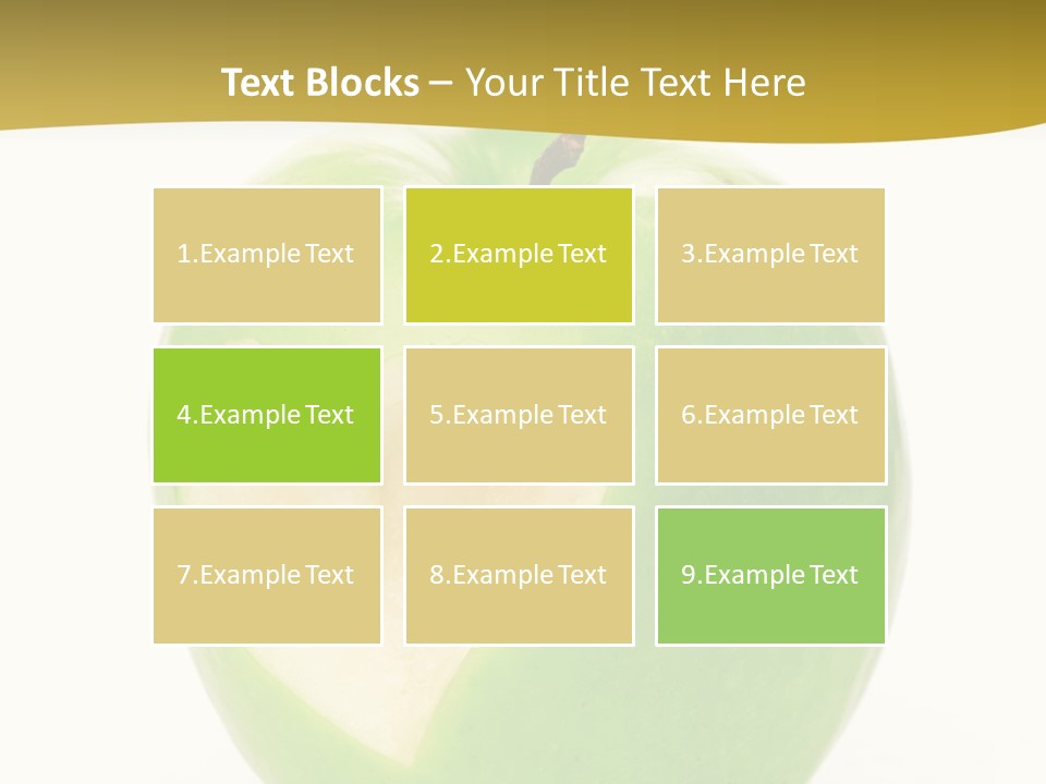 A Green Apple With A Heart Cut In Half PowerPoint Template