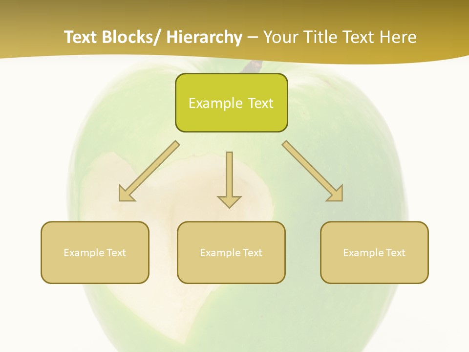 A Green Apple With A Heart Cut In Half PowerPoint Template