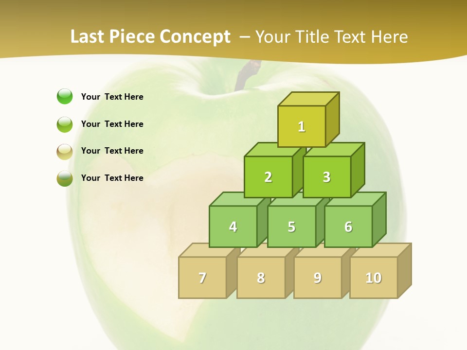A Green Apple With A Heart Cut In Half PowerPoint Template