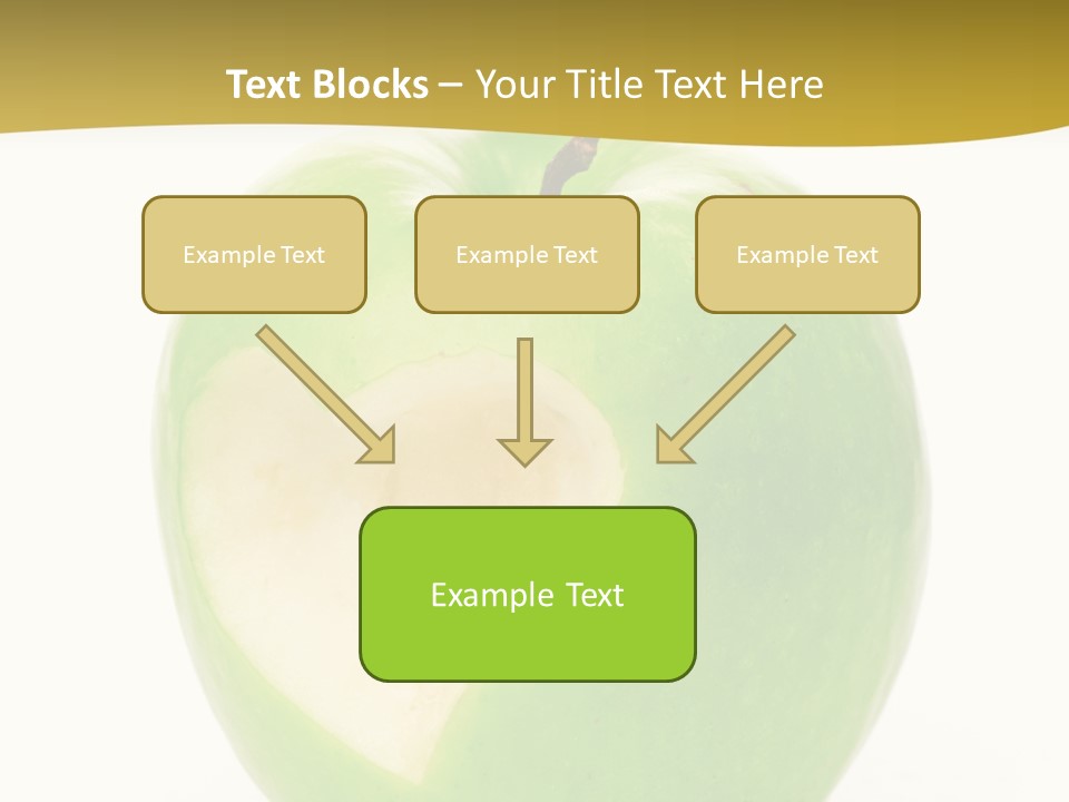 A Green Apple With A Heart Cut In Half PowerPoint Template