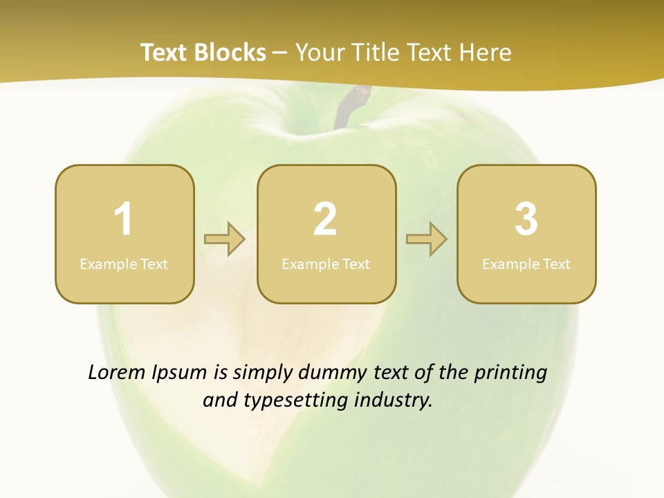A Green Apple With A Heart Cut In Half PowerPoint Template