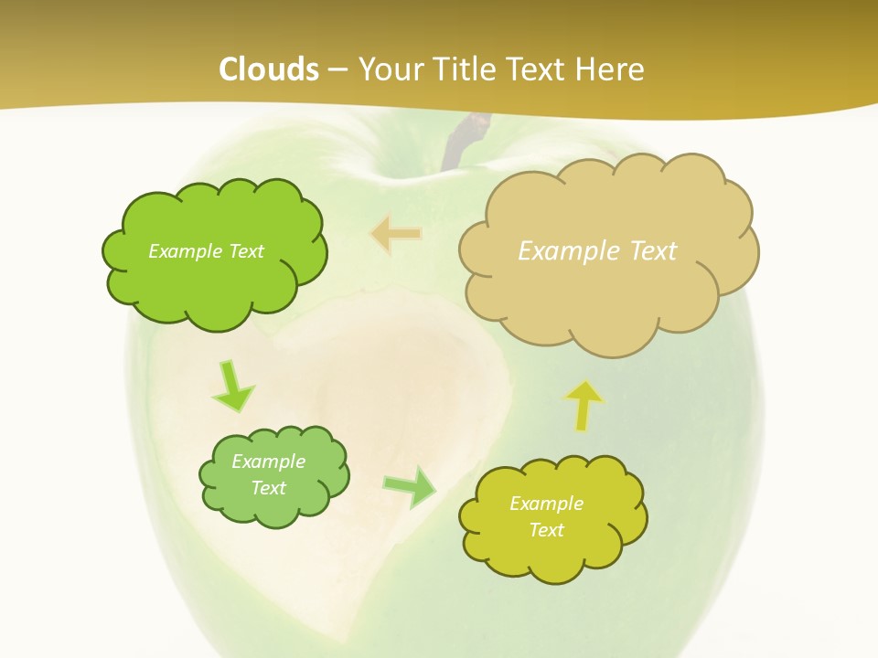 A Green Apple With A Heart Cut In Half PowerPoint Template