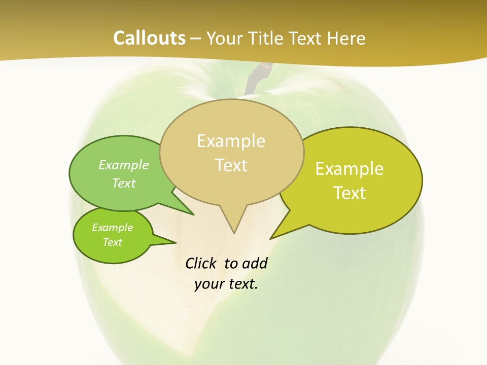 A Green Apple With A Heart Cut In Half PowerPoint Template