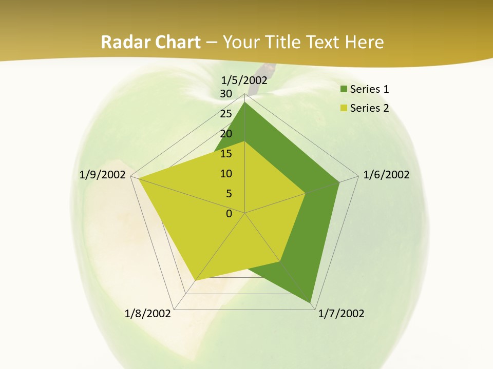 A Green Apple With A Heart Cut In Half PowerPoint Template