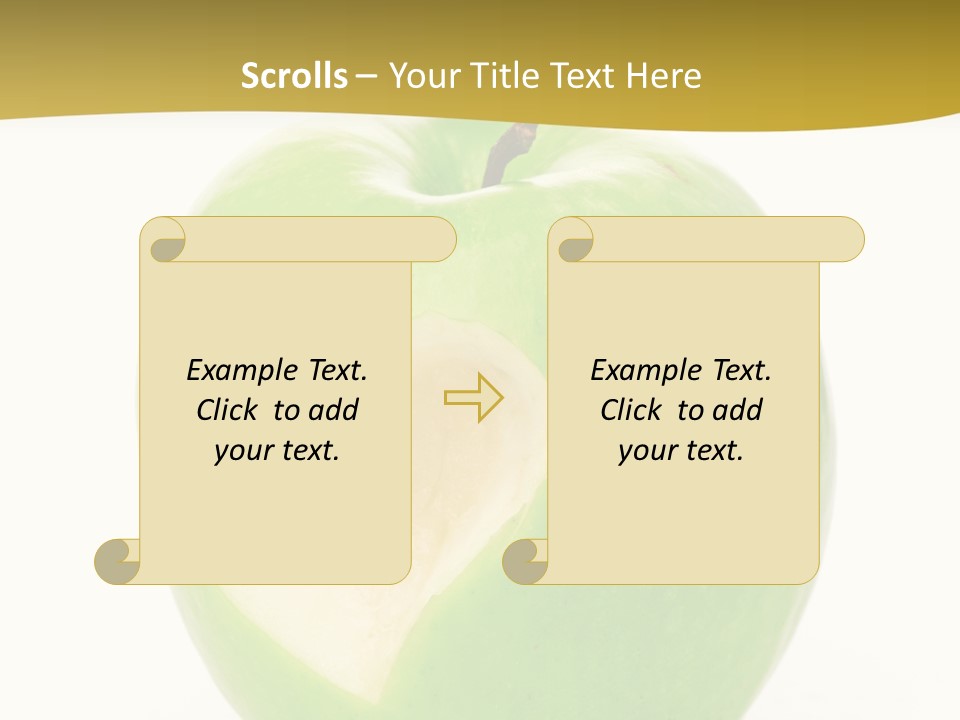 A Green Apple With A Heart Cut In Half PowerPoint Template