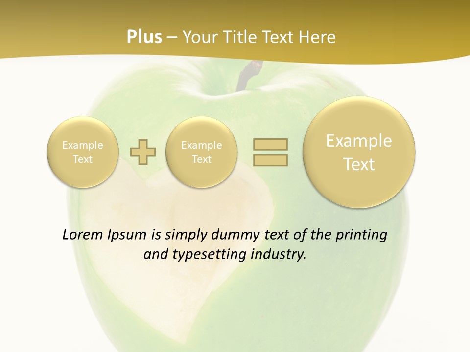 A Green Apple With A Heart Cut In Half PowerPoint Template