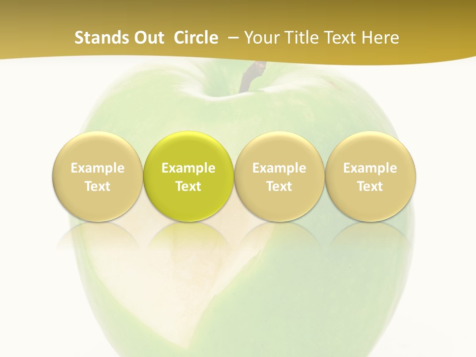A Green Apple With A Heart Cut In Half PowerPoint Template