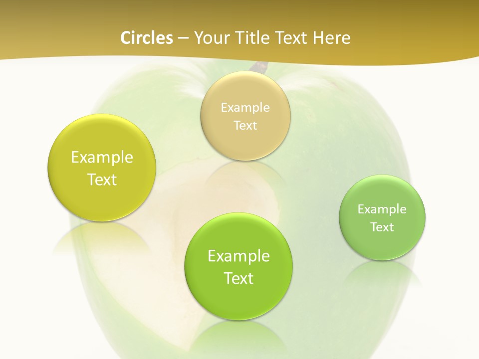 A Green Apple With A Heart Cut In Half PowerPoint Template