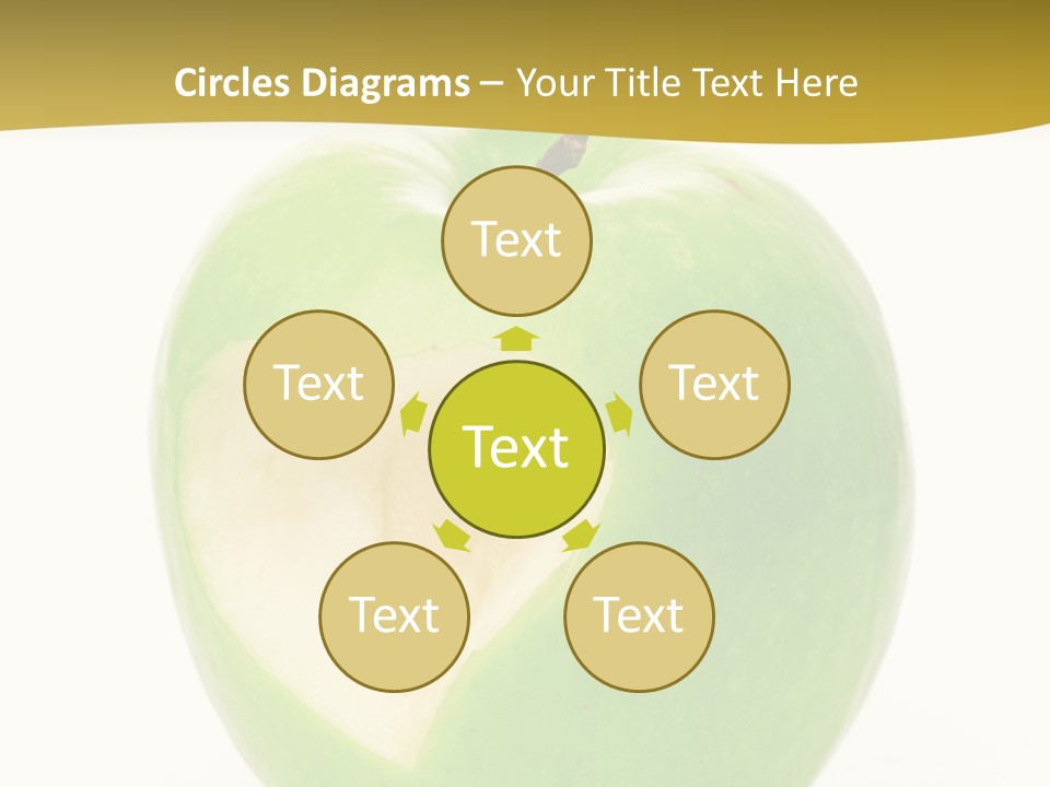 A Green Apple With A Heart Cut In Half PowerPoint Template