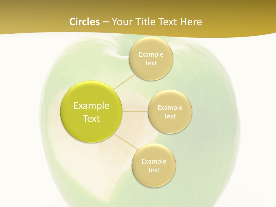 A Green Apple With A Heart Cut In Half PowerPoint Template